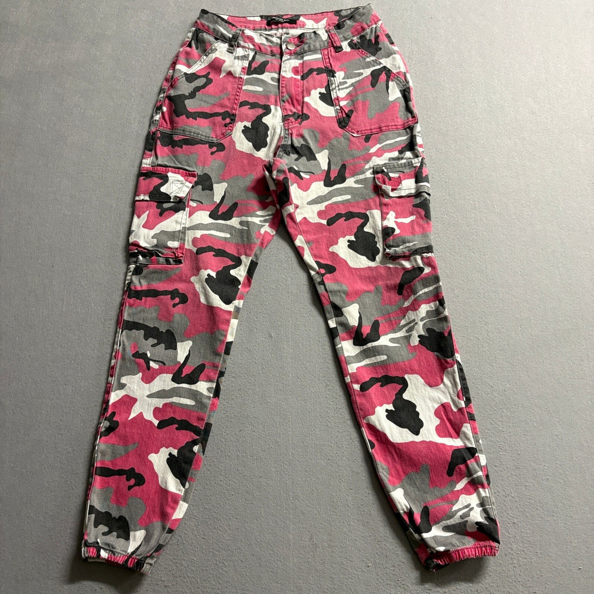 American Bazi Pink Camo Cargo Pants Womens Large High Rise Jogger Utility