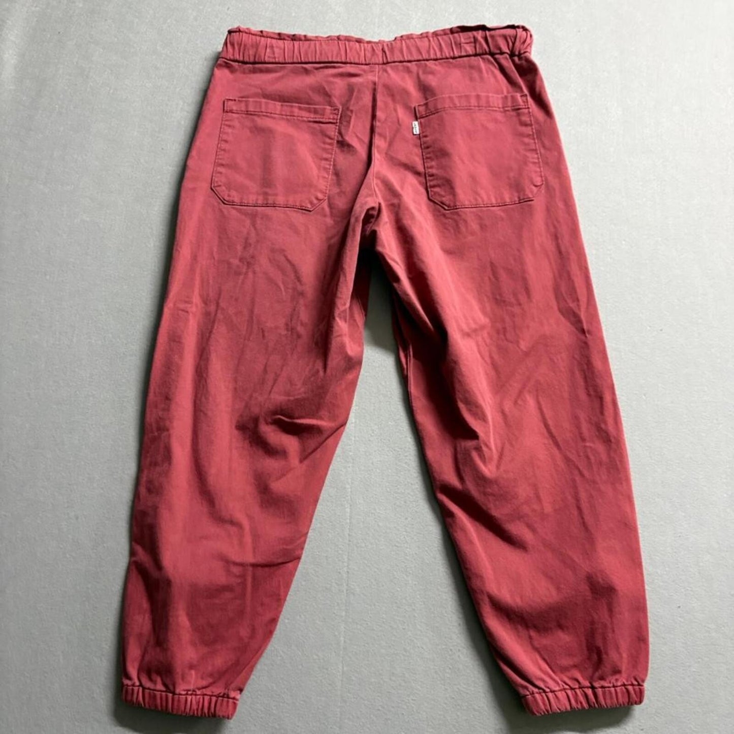 Levis Jogger Pants Womens Large Red Drawstring Elastic Waist Cotton Twill