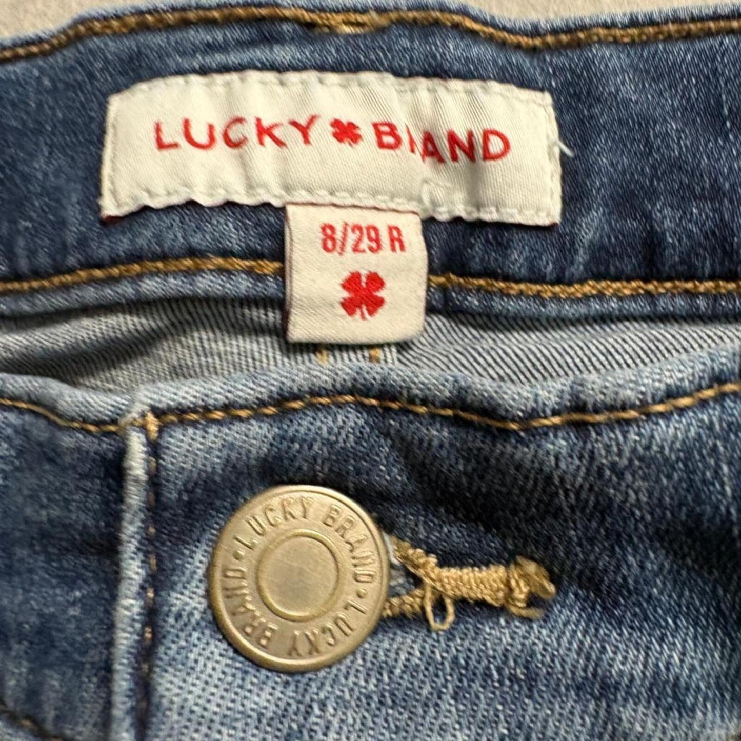 Lucky Brand Sweet Mid Rise Straight Jeans Womens 8/29 R Blue Denim Stretch