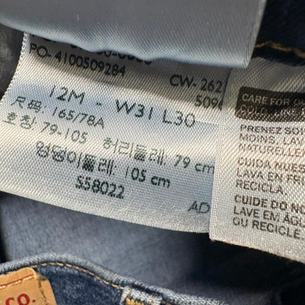 Levis Classic Straight Jeans Womens 12M Blue Denim Stretch W31 L30