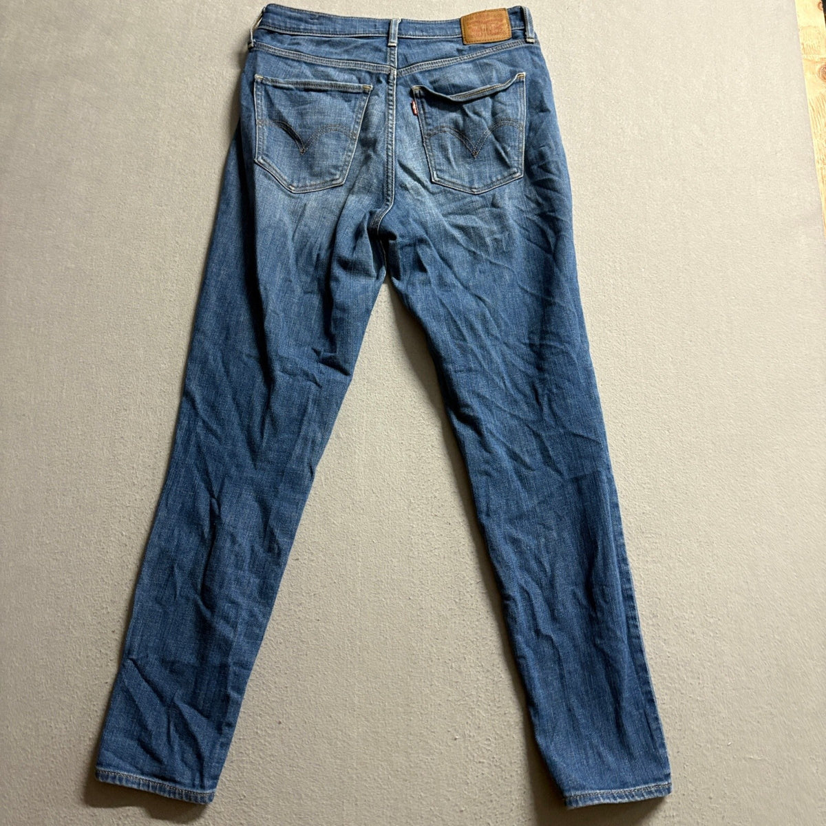 Levi's Mile High Super Skinny Jeans Womens 28 Blue Denim High Rise Stretch