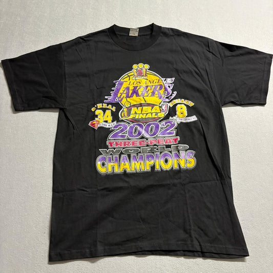 Vintage Los Angeles Lakers 2002 Three-Peat Champions Shirt XL Kobe Shaq TND