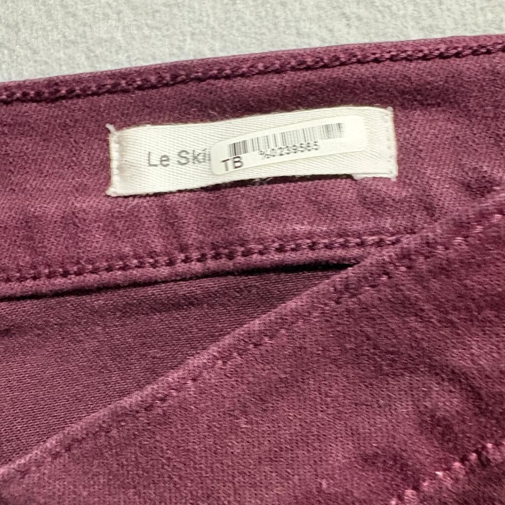 Frame Denim Le Skinny de Jeanne Jeans Womens 28 Mahogany Burgundy Raw Hem