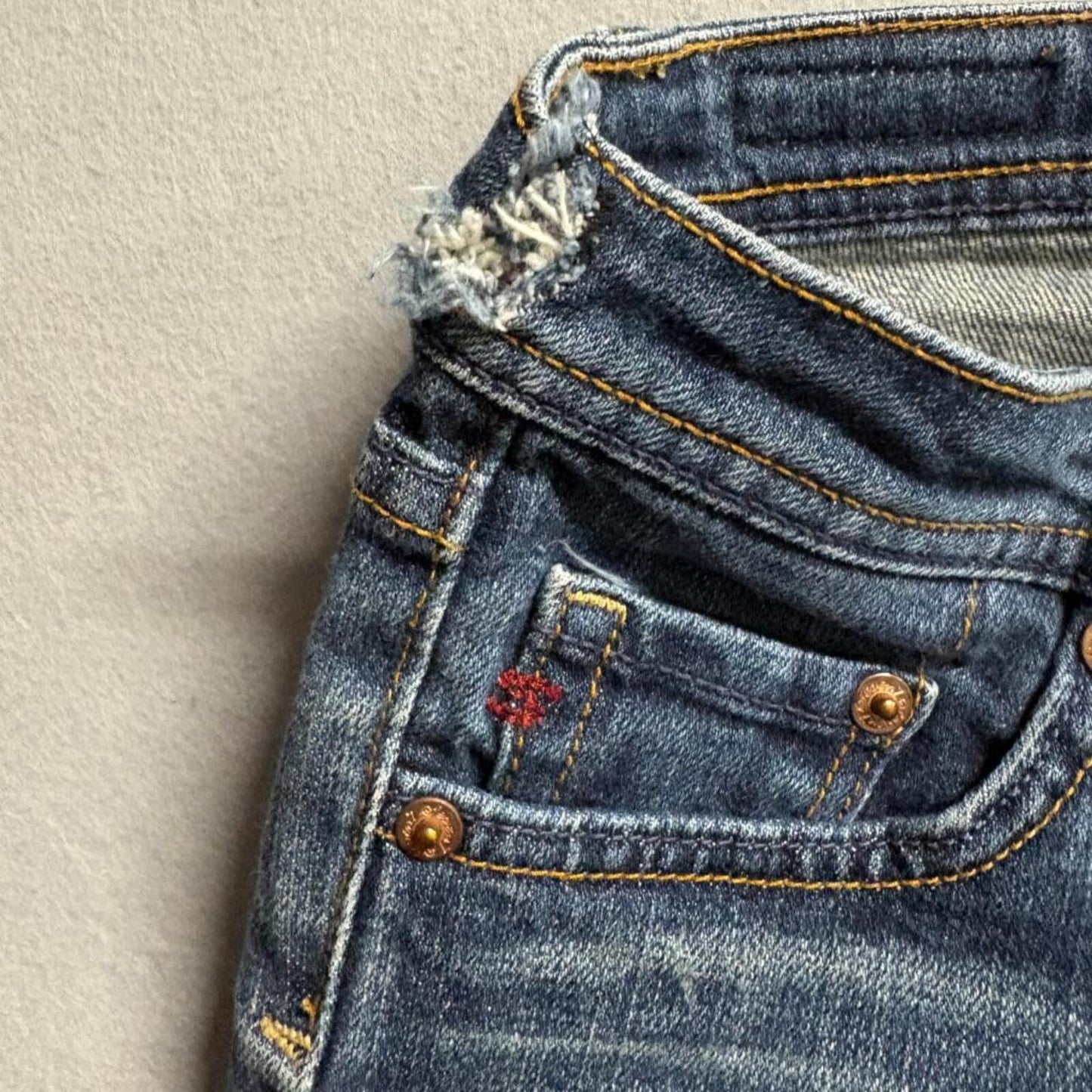 Seven7 Flare Jeans Womens Size 30 Blue Denim Low Rise Medium Wash 31x29