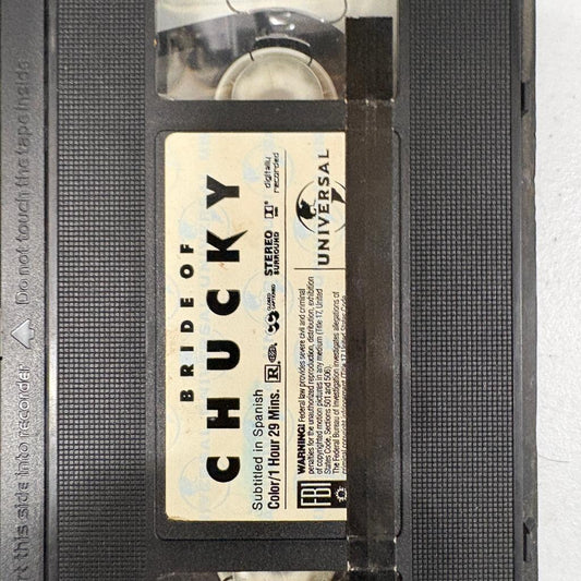 Bride of Chucky VHS Spanish Subtitled Subtítulos en Español Hollywood Video Case