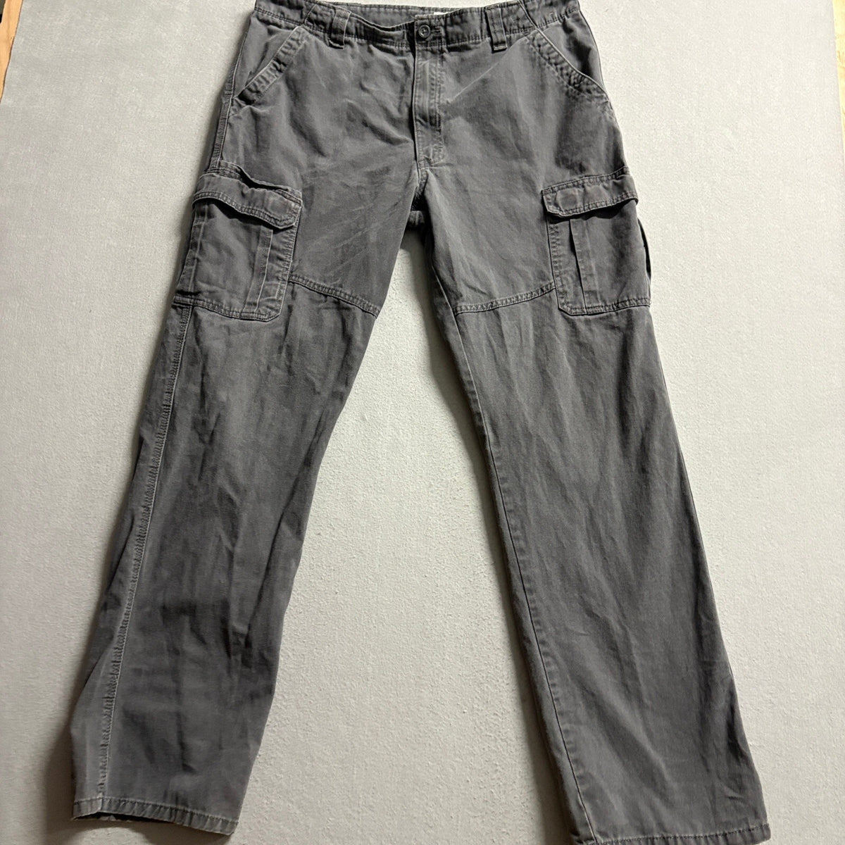 Wrangler Relaxed Fit Cargo Pants Mens 34x30 Gray Cotton Twill Utility Workwear