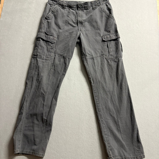 Wrangler Relaxed Fit Cargo Pants Mens 34x30 Gray Cotton Twill Utility Workwear