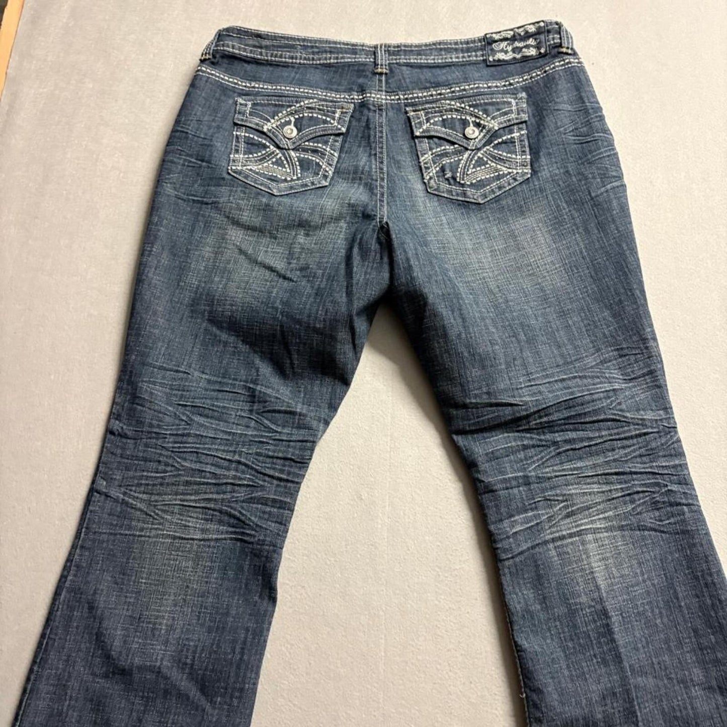 Hydraulic Gramercy Slim Bootcut Jeans Womens 20 Blue Denim Thick Stitch Stretch