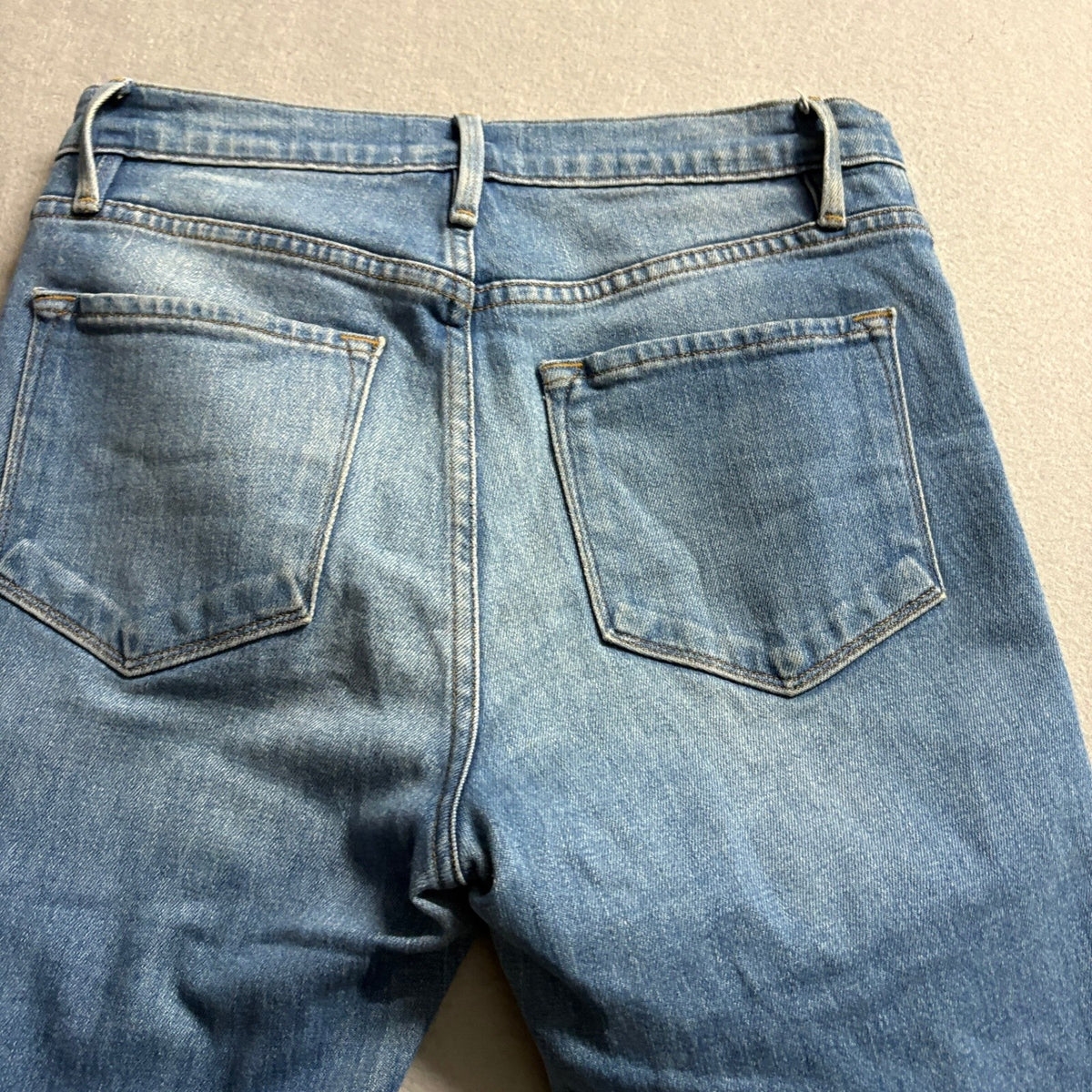Frame Denim Ali High Rise Cigarette Jeans Women Size 27 Blue Raw Step Hem