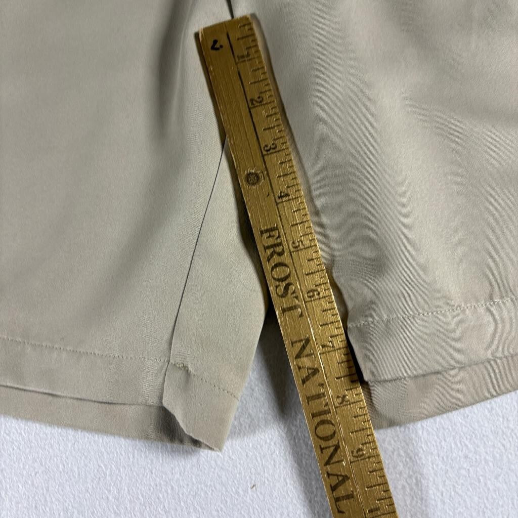 Grand Slam Golf Shorts Mens 38 Beige Khaki Pleated Front Polyester Casual