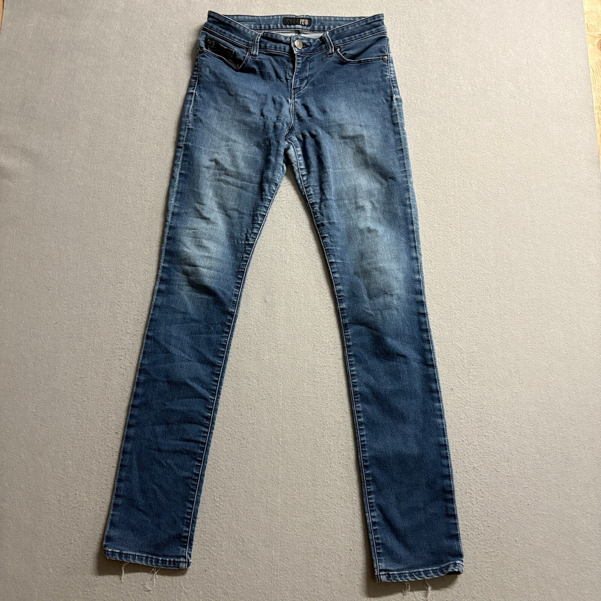 David Kahn Power Stretch Jeans Womens 27 Blue Denim Skinny Leg Made in USA