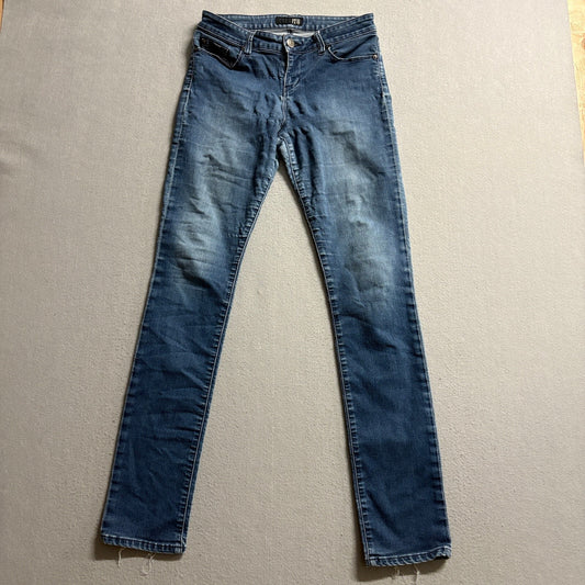 David Kahn Power Stretch Jeans Womens 27 Blue Denim Skinny Leg Made in USA