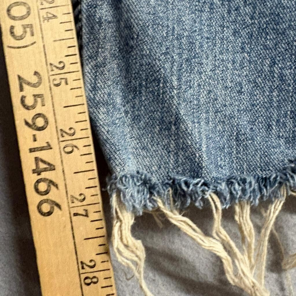 Lee Relaxed Straight Leg Jeans Mens 40x32 Blue Denim Cut Off Frayed Hem