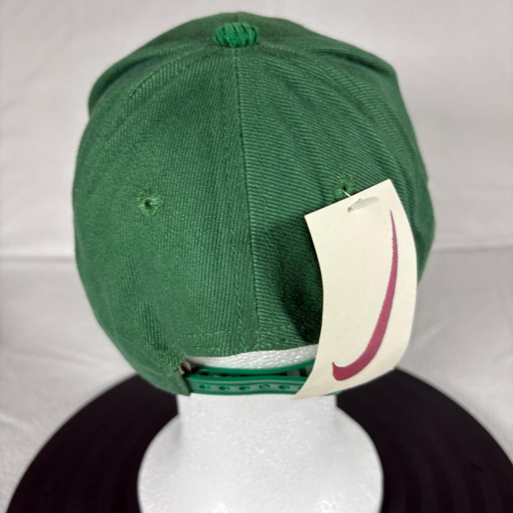 Vintage Nike Swoosh Snapback Hat Mens Green Gold Embroidered Spellout Cap NWT