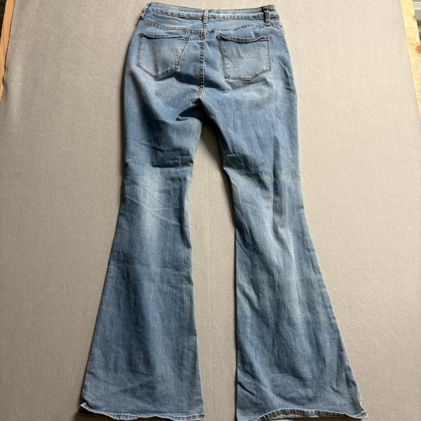 S.O.N.G. Fit n Flare Distressed Jeans Womens Size 11/30 Blue Denim High Rise