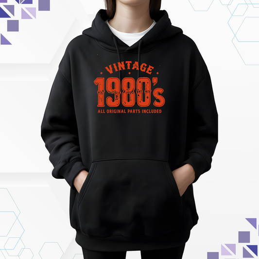 Vintage Retro 1980 Style Hooded Sweatshirt