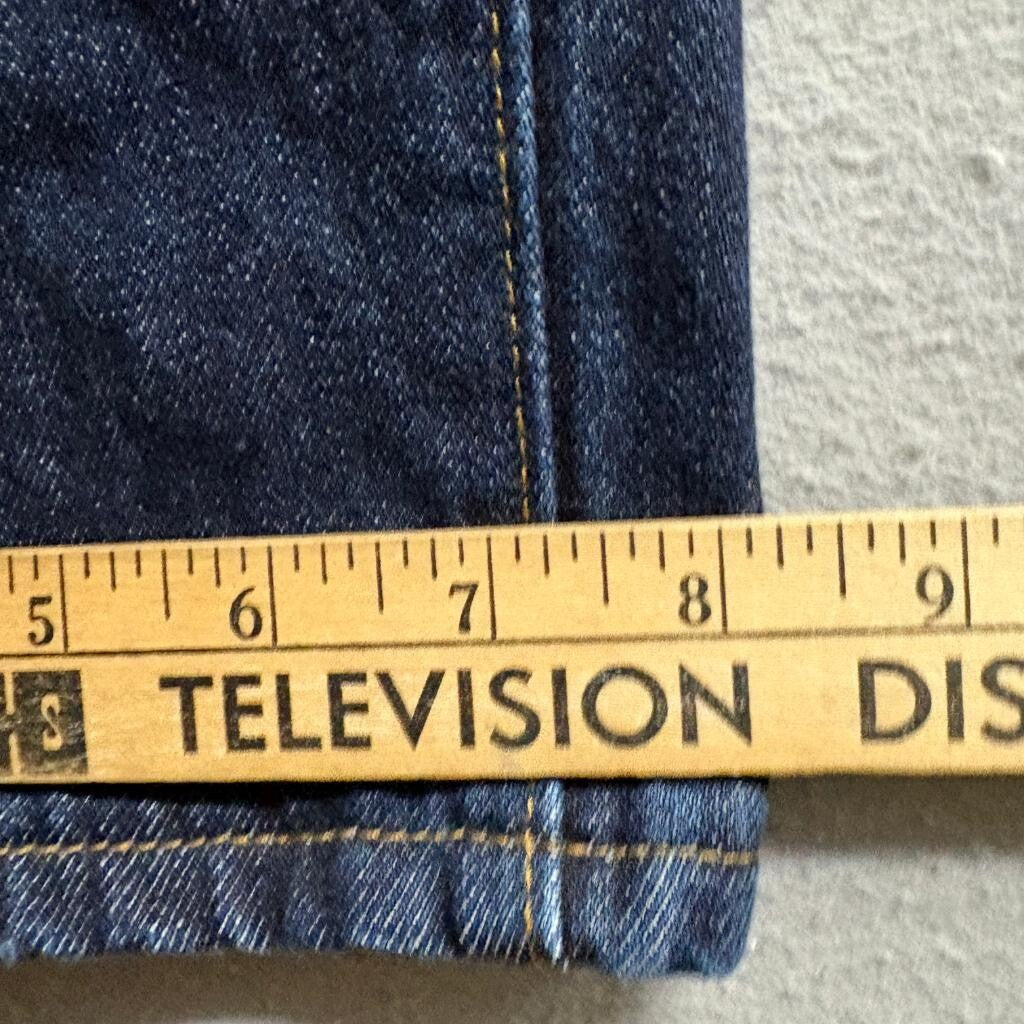 Lands End Square Rigger Jeans Mens 40 Traditional Fit Dark Wash Blue Denim