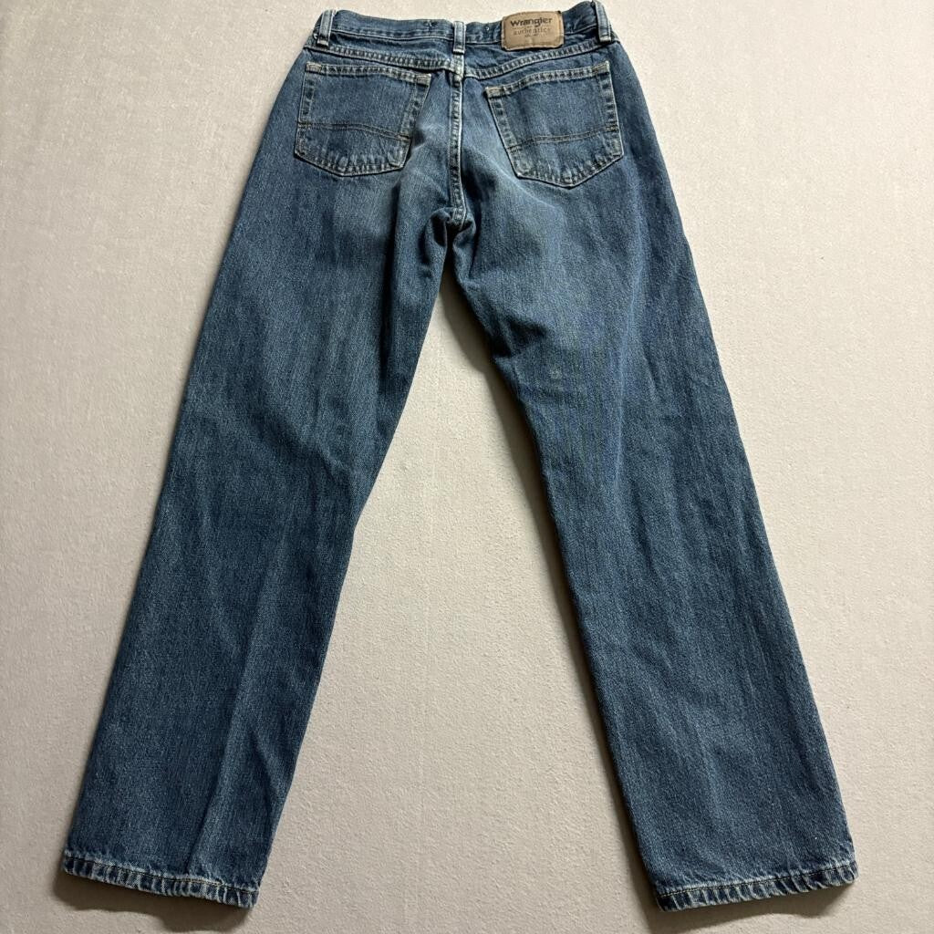 Wrangler Authentics Mens Jeans 28x30 Blue Denim Straight Leg 100% Cotton