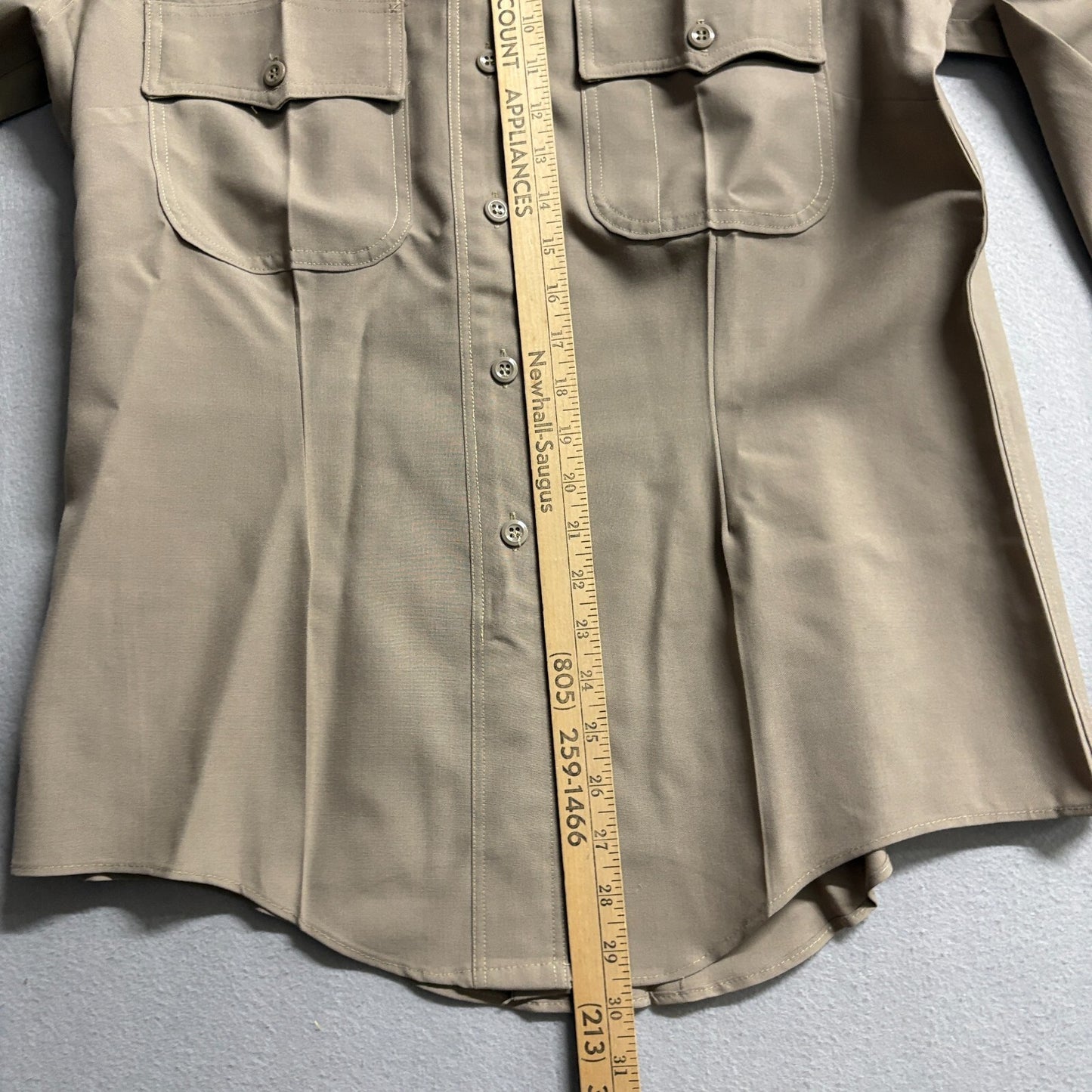 Vintage Elbeco Prestige Uniform Shirt USA Flag Patch 42 Long Fits Like M Workwea