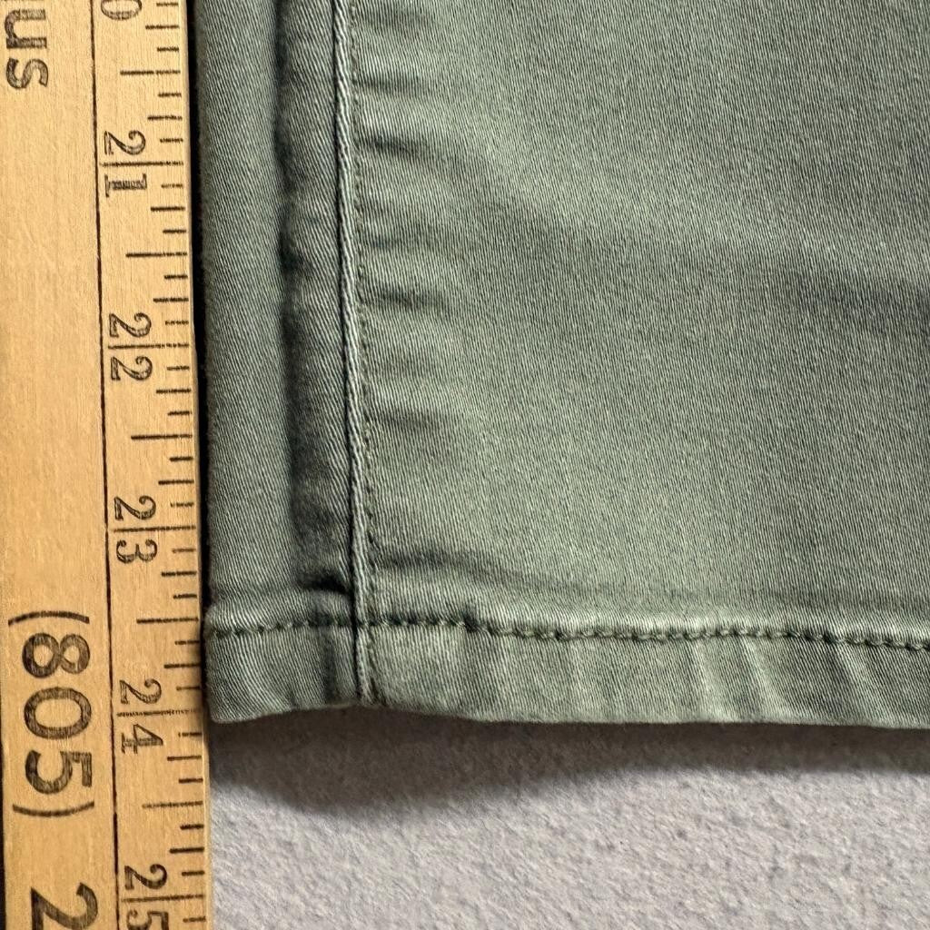 G.H. Bass & Co Women Jeans Size 12 Olive Green Stretch Ankle Crop Skinny Denim
