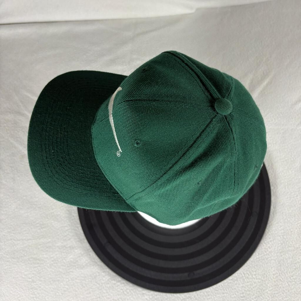Vintage Nike Swoosh Snapback Hat Mens Green Wool Blend H-Kap Made in Korea Cap