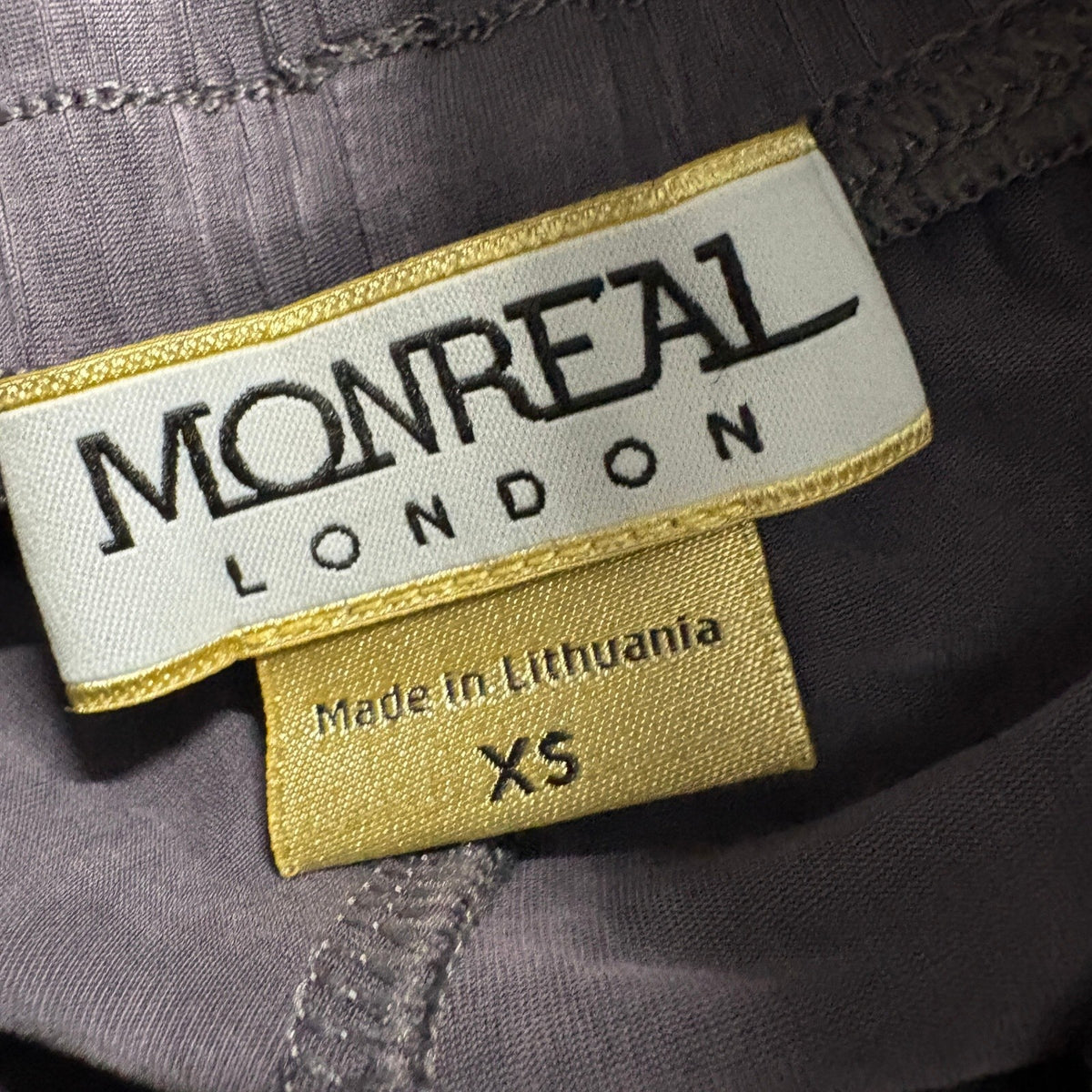 Monreal London Womens XS Track Pants Gray Cupro Blend Drawstring Joggers Side