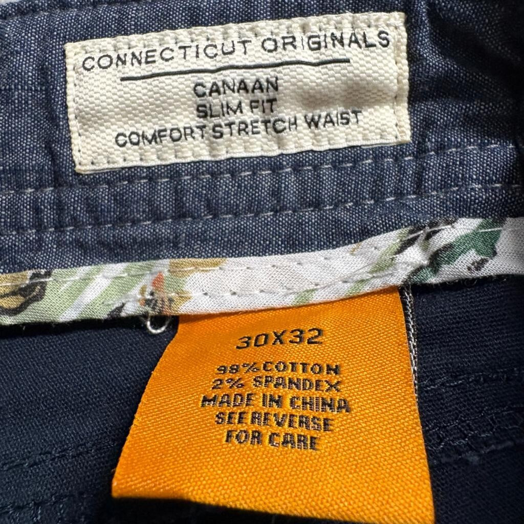 Tailor Vintage Canaan Slim Fit Pants Mens 30x32 Navy Blue Comfort Stretch