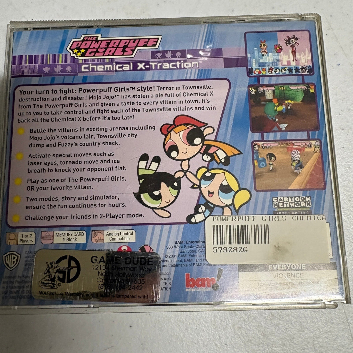 The Powerpuff Girls Chemical X-Traction Sony PlayStation PS1 Game CIB Black