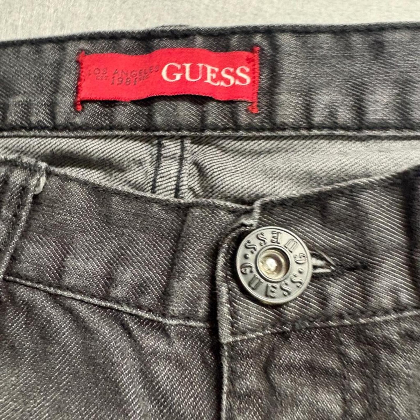 Guess Jeans Mens 32x28 Gray Regular Straight Crescent Fit Denim Pants 32x29