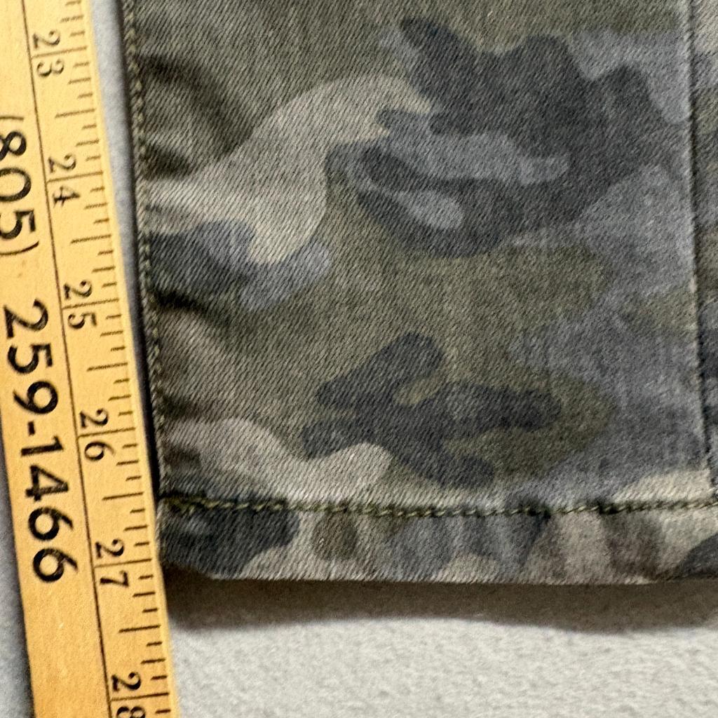 Etienne Marcel Camo Skinny Moto Jeans Womens 26 Camouflage Red Zipper Accent