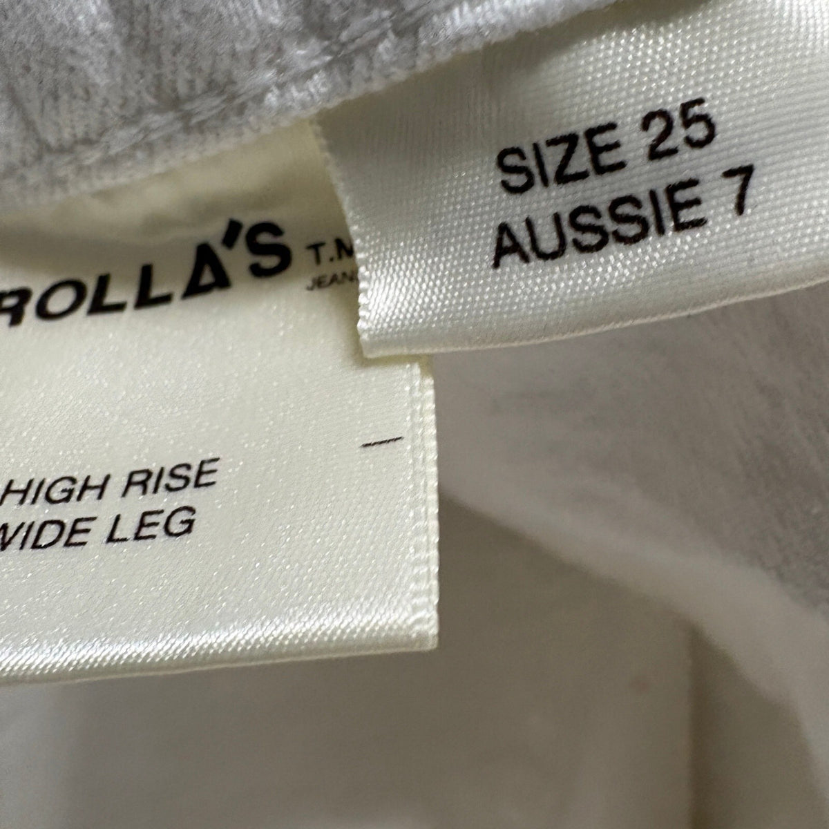 Rolla's Womens High Rise Wide Leg Sailor Jeans Size 25 Off White Cream Denim