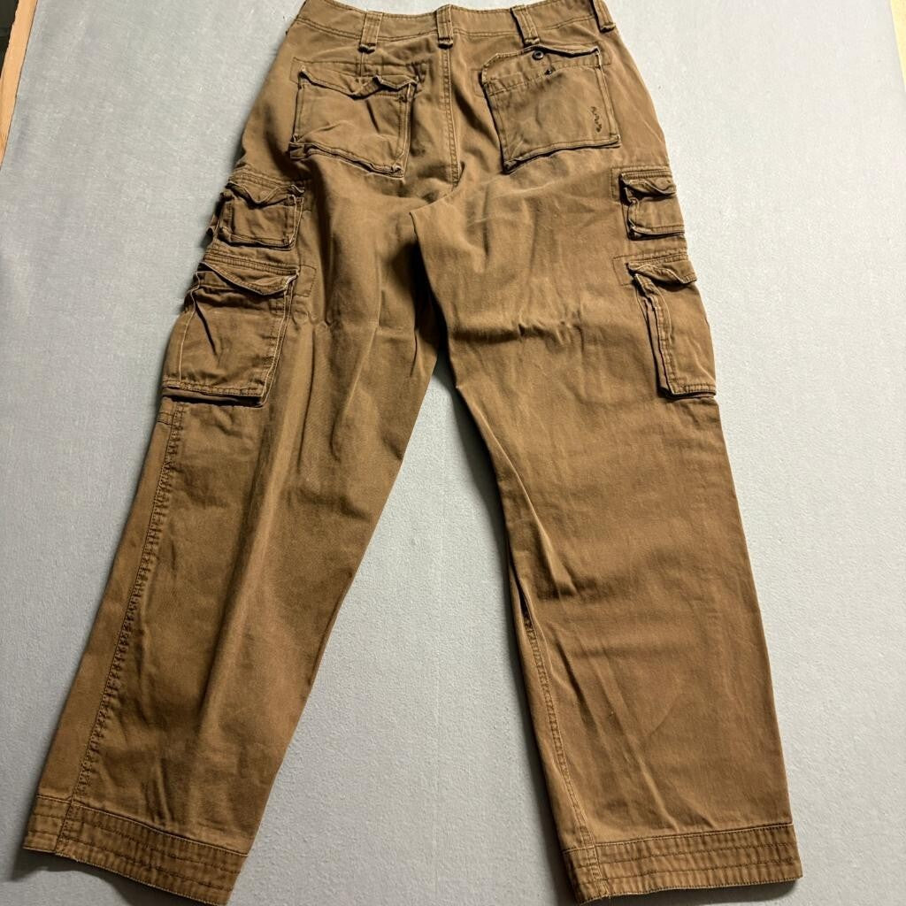 Abercrombie & Fitch Mens Cargo Pants 32x32 Brown Cotton Multi Pocket Vintage
