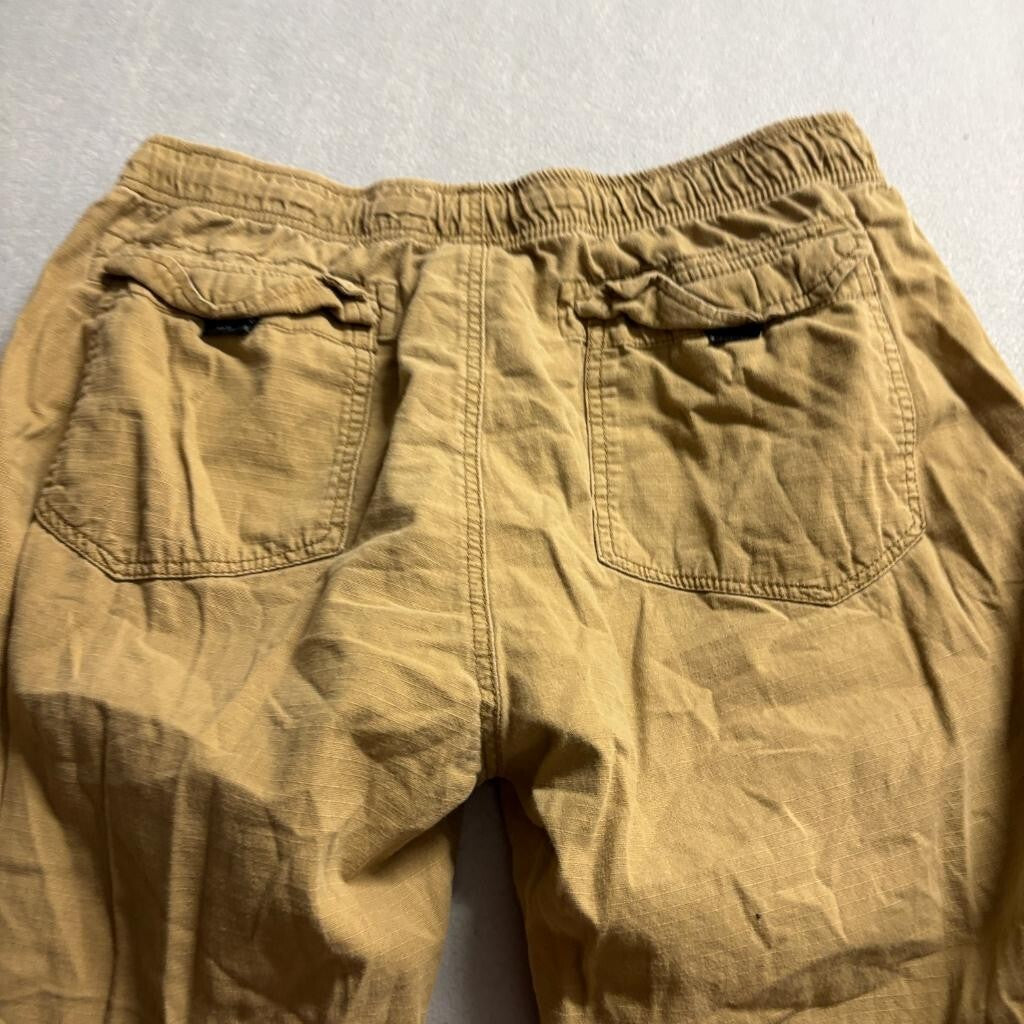 Iron Co Mens Cargo Jogger Pants Large L 36 Brown Cotton Spandex Elastic Waist