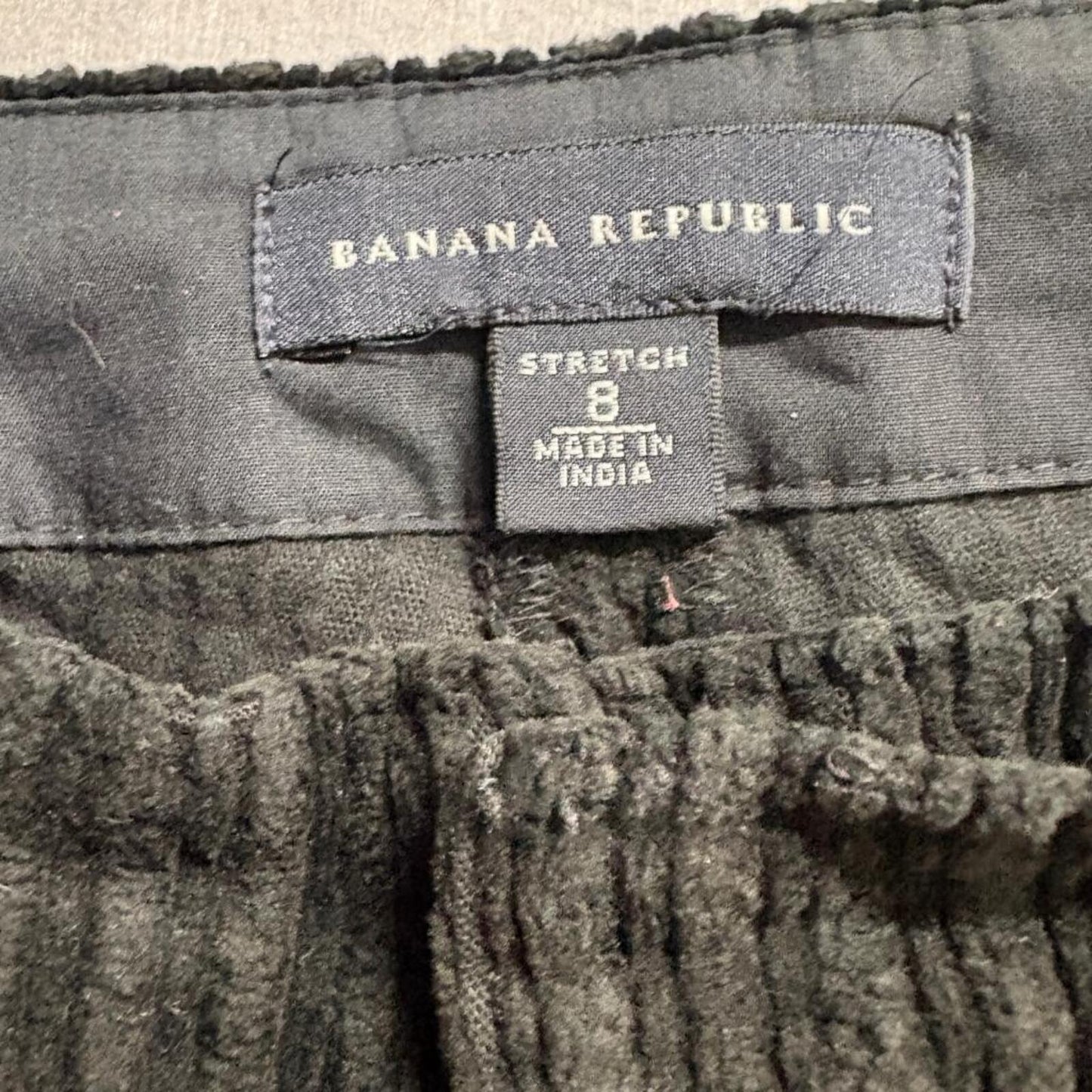 Banana Republic Corduroy Pants Womens 8 Black Stretch Bootcut Ribbed Low Rise