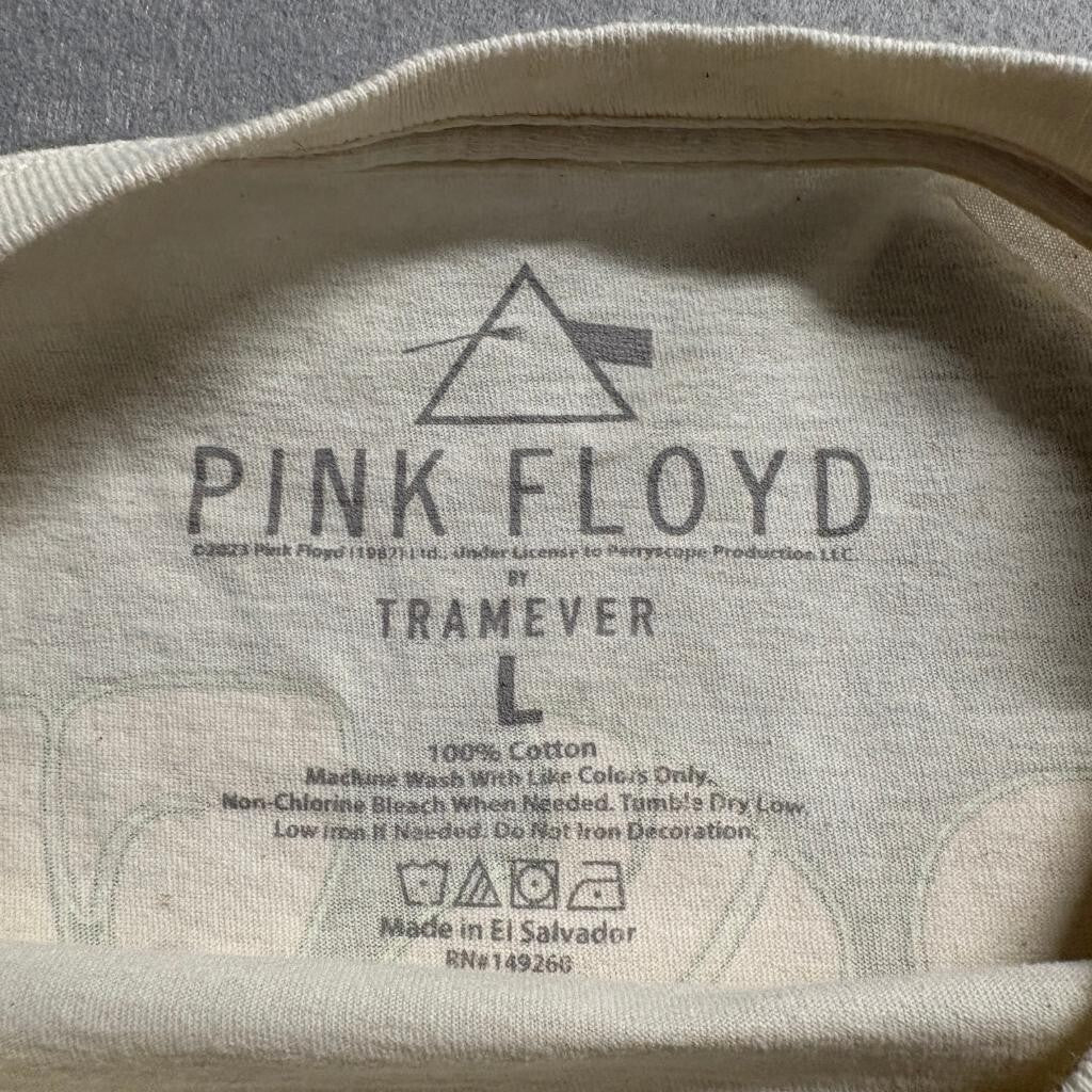 Pink Floyd Marquee London 1966 Concert Graphic T-Shirt Mens Large Cream Cotton