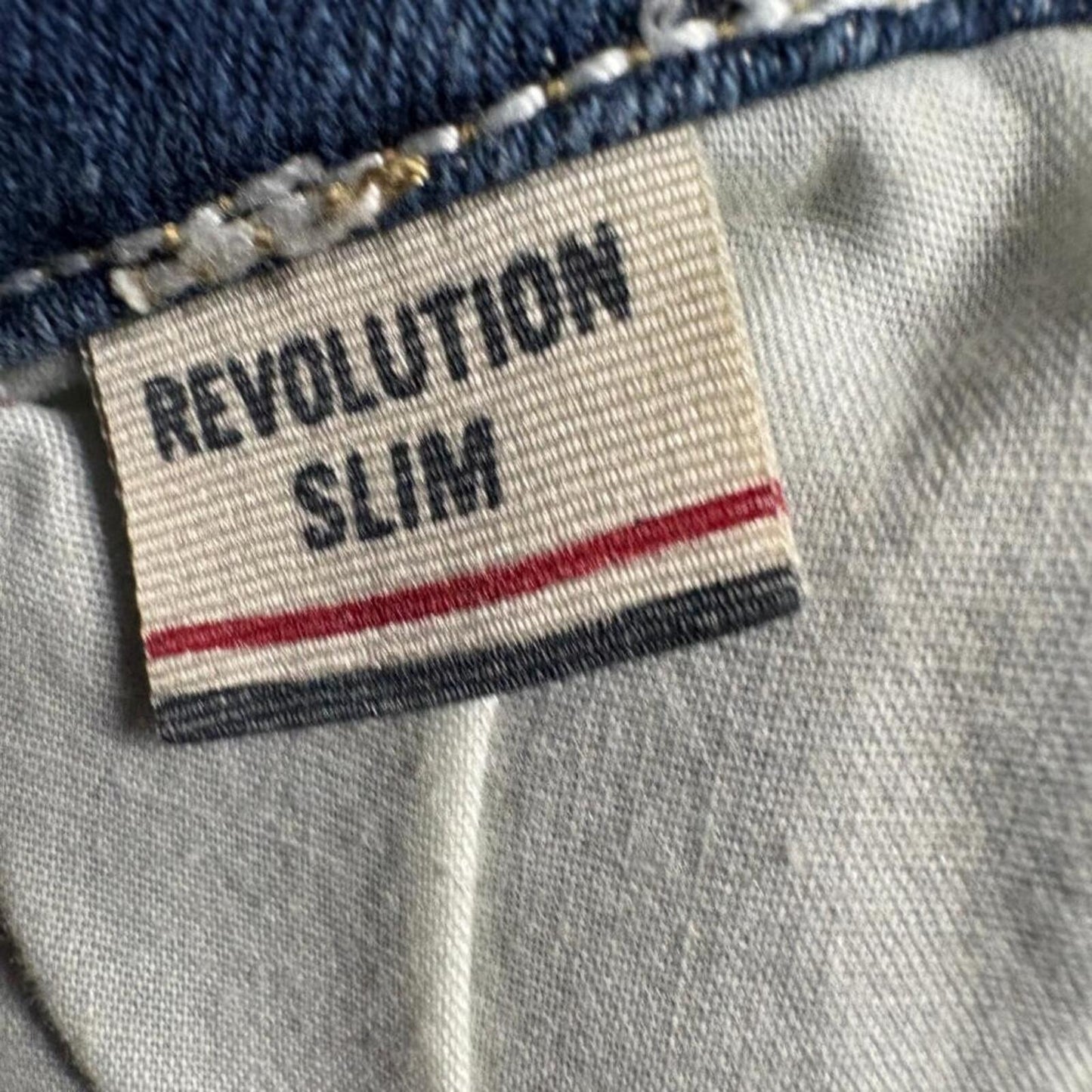 Tommy Hilfiger Boys Revolution Slim Jeans Size 12 Blue Denim Distressed Ripped