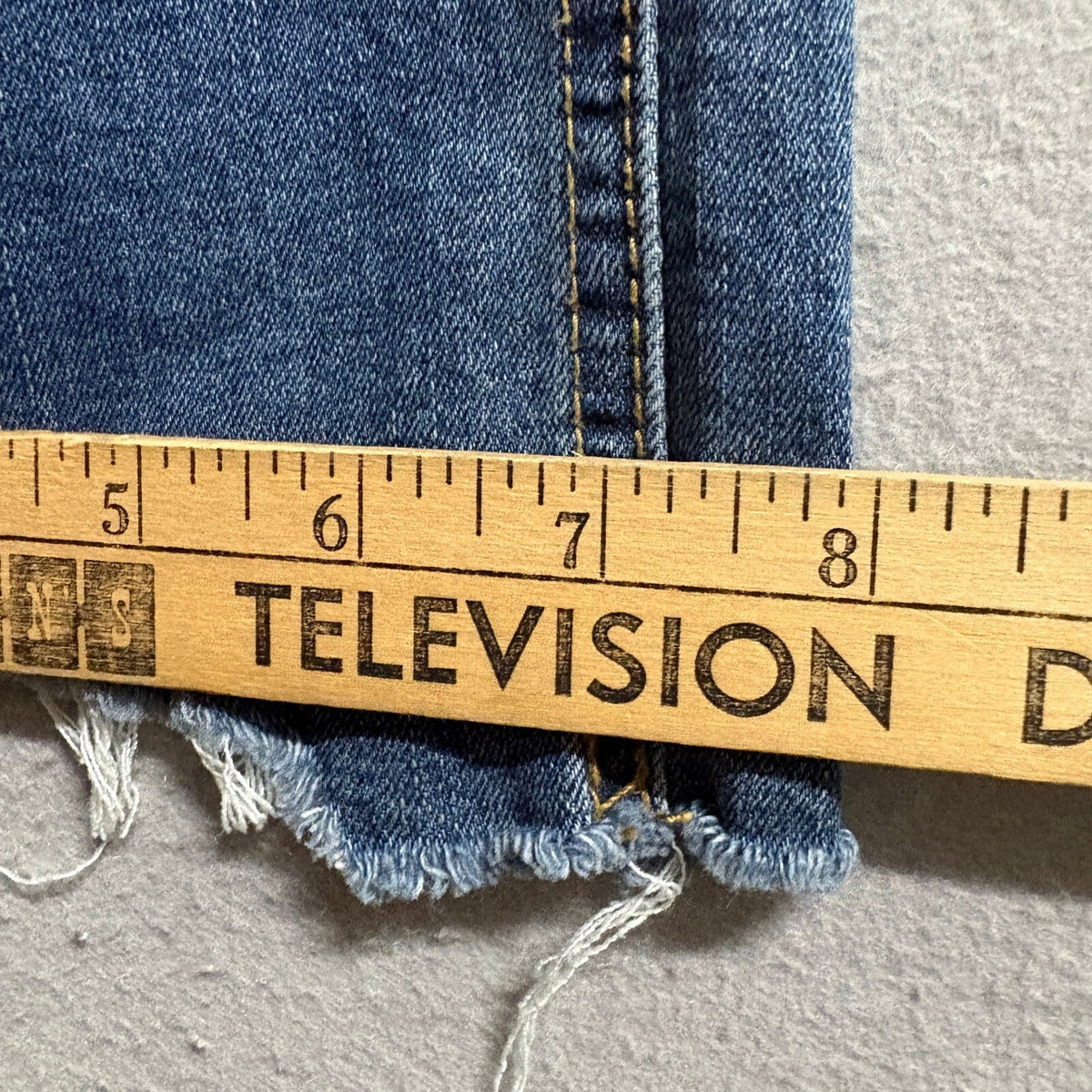 kensie Jeans Womens Size 6 28 The Flare Crop Blue Raw Hem Stretch Denim Pants