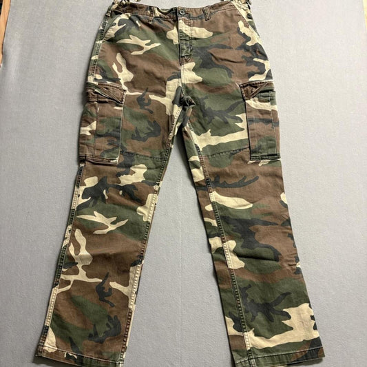 Good American Uniform Cargo Pants Womens 12/31 Camo Fatigue Green Stretch