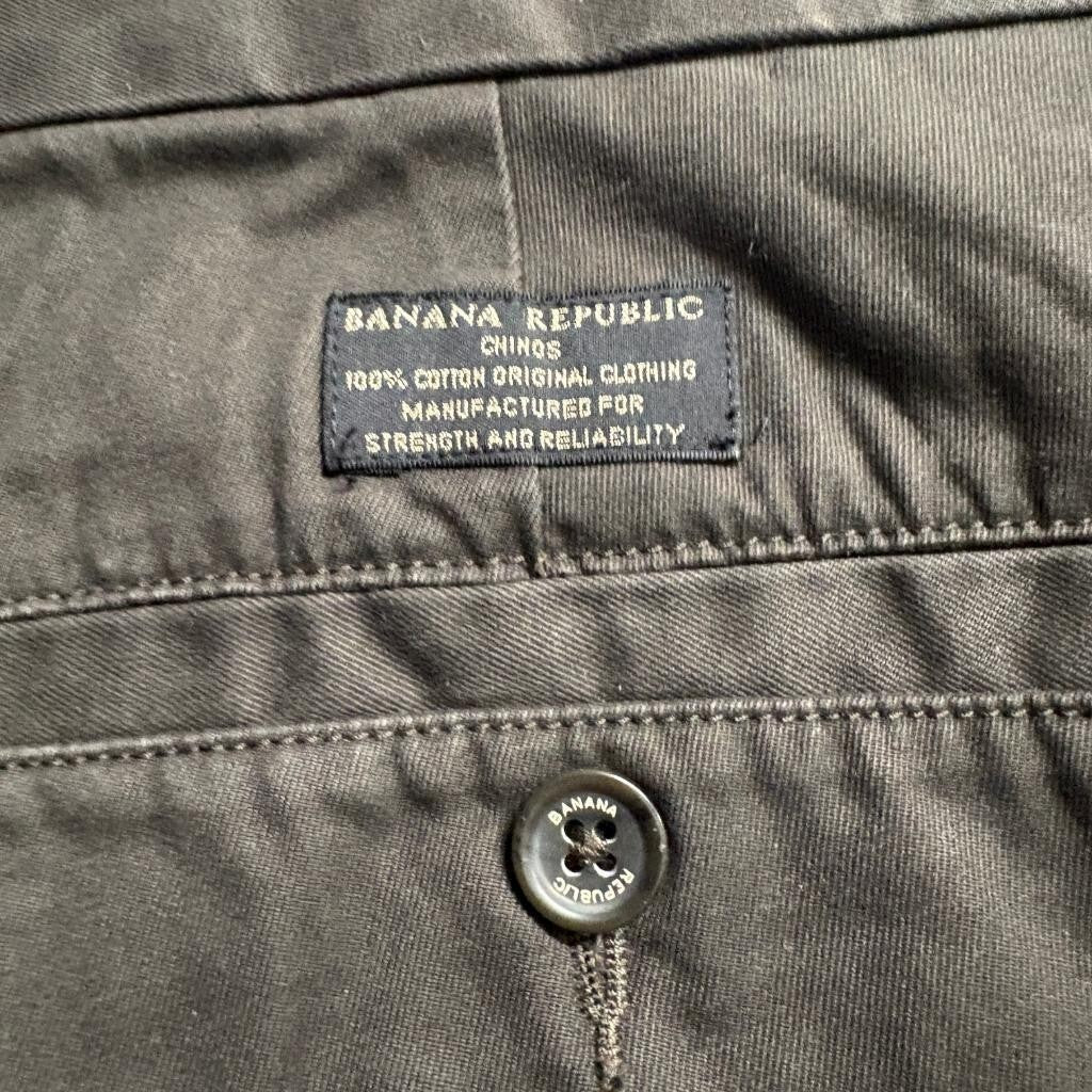 Banana Republic Gavin Chino Pants Mens 32x32 Brown 100% Cotton Straight Leg