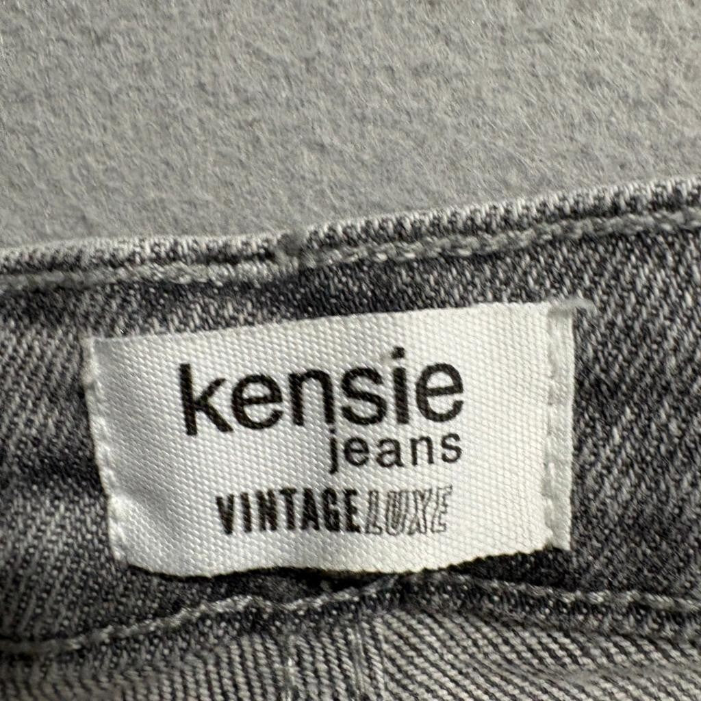 Kensie Jeans Womens 10/30 The Allie High Rise Slim Straight Gray Raw Hem Denim