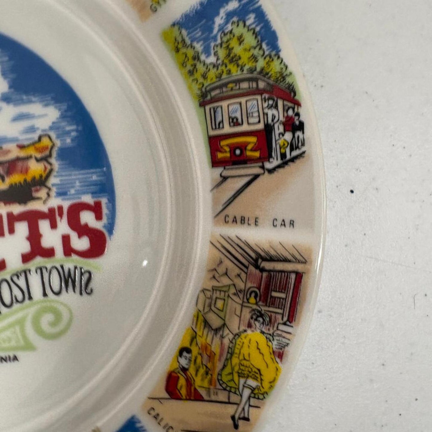 Vintage Knotts Berry Farm Ghost Town Souvenir Plate Buena Park California 9.25"