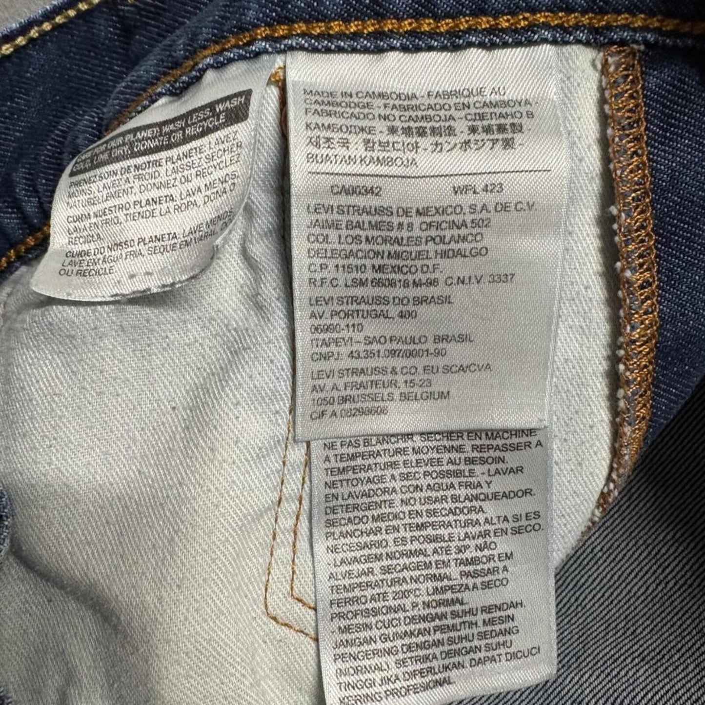 Levis 969 Jeans Mens 36x30 Blue Denim Straight Leg Workwear Casual