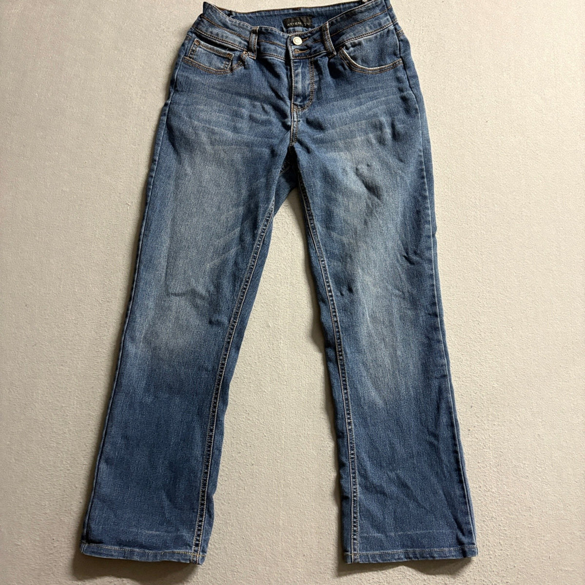 ATTENTION Womens Blue Medium Wash Bootcut Jeans Size 10 Flap Back Pockets