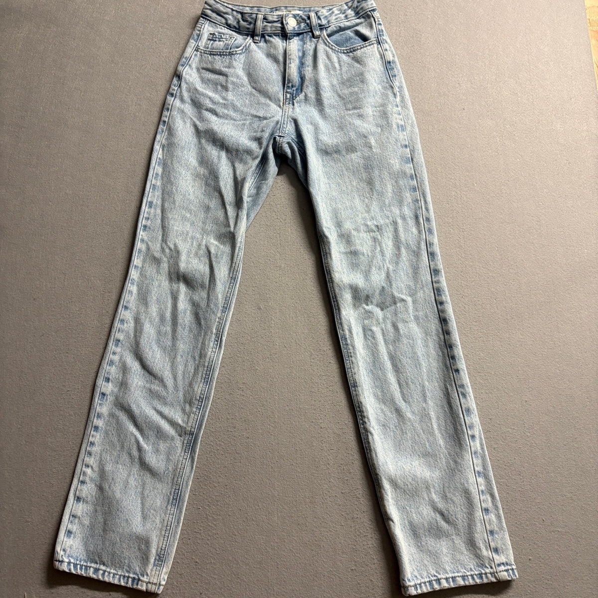 Stradivarius Womens Light Wash High Waist Straight Leg Jeans Size 2 EUR 34