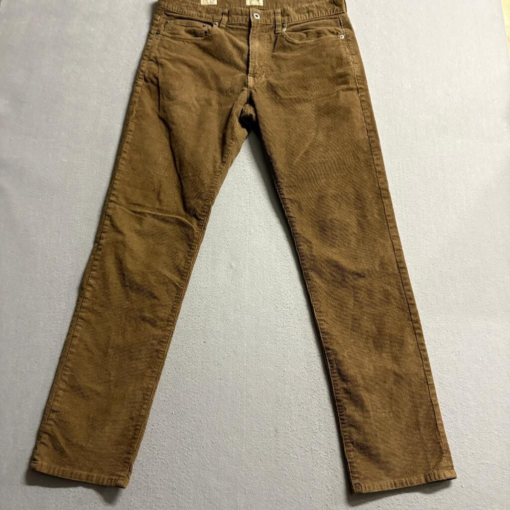 J.Crew 770 Straight Fit Corduroy Pants Mens 31x32 Brown Stretch Cotton Cord