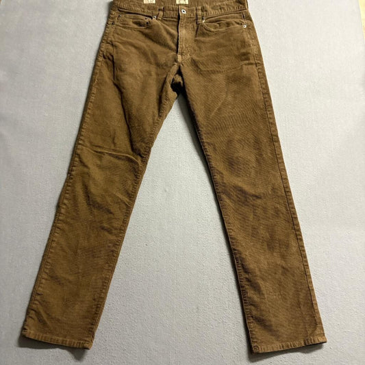 J.Crew 770 Straight Fit Corduroy Pants Mens 31x32 Brown Stretch Cotton Cord