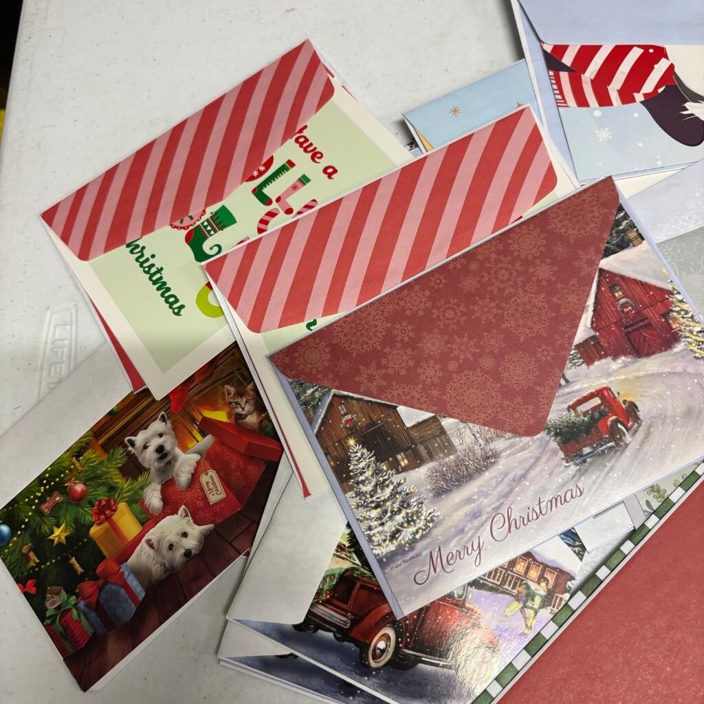 Huge Lot of Assorted Greeting Cards Christmas Birthday Holiday with Envelopes