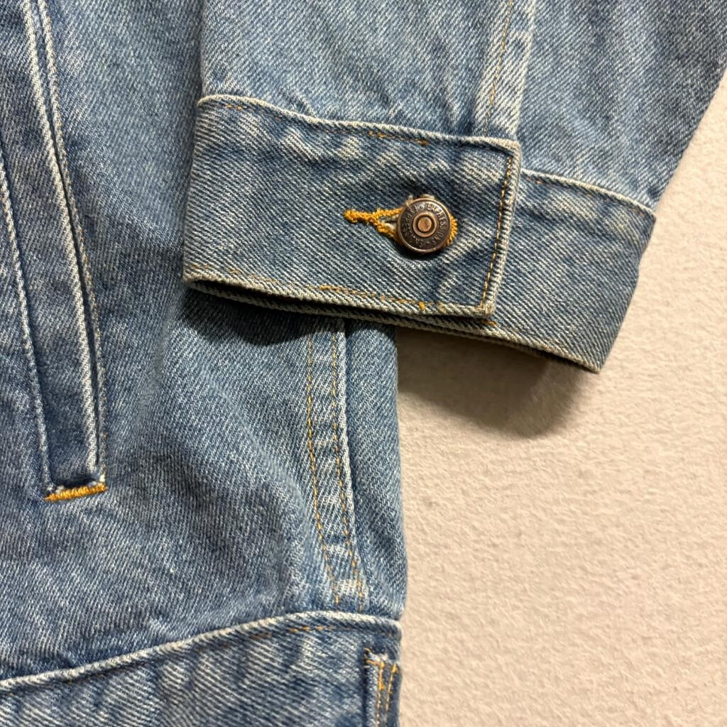 Expressions International Denim Jacket Womens Large Blue Cotton Trucker Vintage