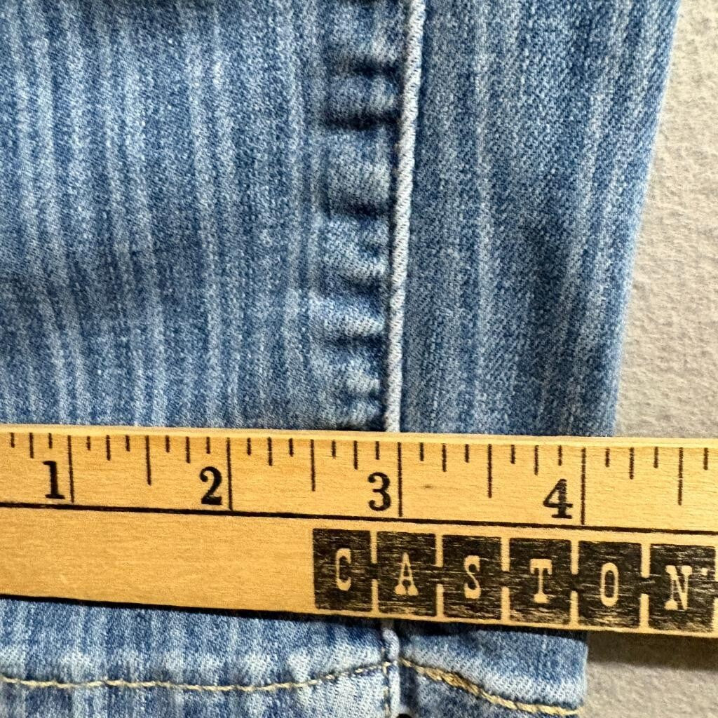 Levis 720 High Rise Super Skinny Jeans Womens 26x32 Blue Striped Denim Stretch