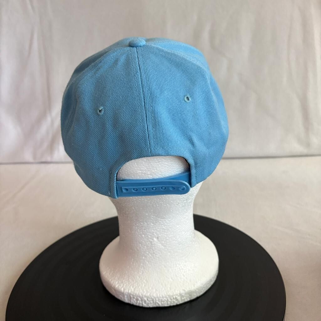 Vintage Nike Swoosh Snapback Hat Light Blue Wool Blend Sam's Cap Made in Korea